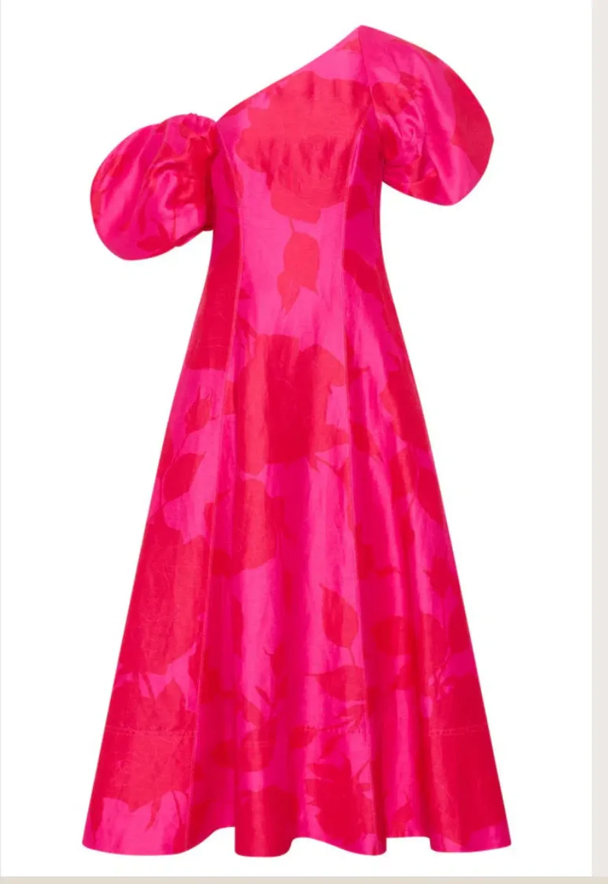 Aje Arista Tulip Sleeve Midi Dress Florescent Rose Pink Size 12 - Image 4