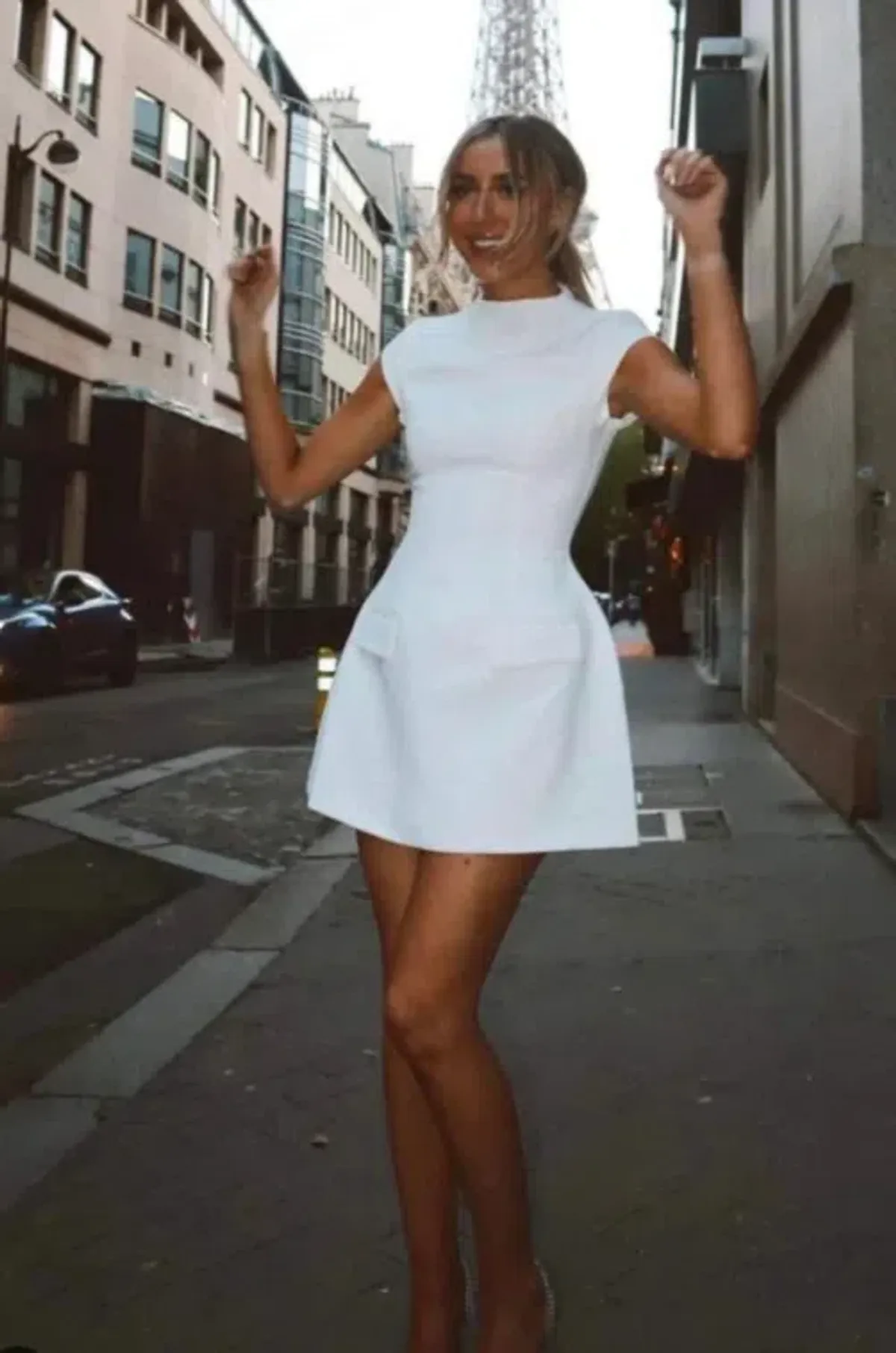 Odd Muse The Ultimate Muse Cap Sleeve Mini Dress Ivory White Size XL/Au 14 - Image 1