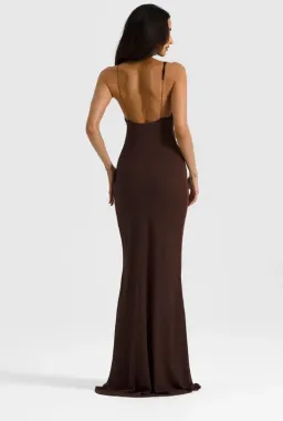 Natalie Rolt Hallie Gown in Espresso Size 8 for rent on The Volte - image 2