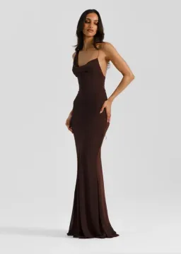 Natalie Rolt Hallie Gown in Espresso Size 10 for rent on The Volte - image 6