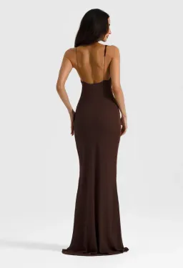 Natalie Rolt Hallie Gown in Espresso Size 10 for rent on The Volte - image 3