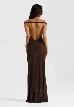 Natalie Rolt Brielle Dress in Espresso Size 6 for rent on The Volte - image 1