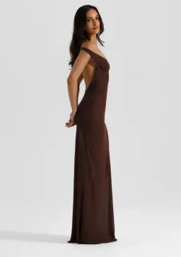Natalie Rolt Brielle Dress in Espresso Size 8 for rent on The Volte - image 3