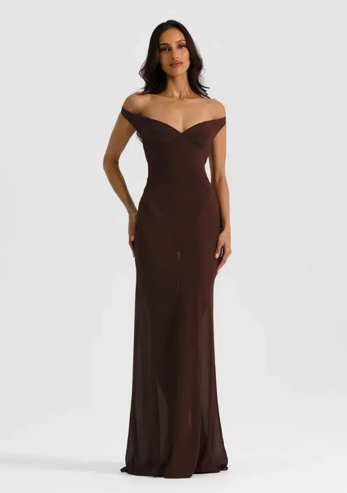 Natalie Rolt Brielle Dress in Espresso Size 8 for rent on The Volte - main image
