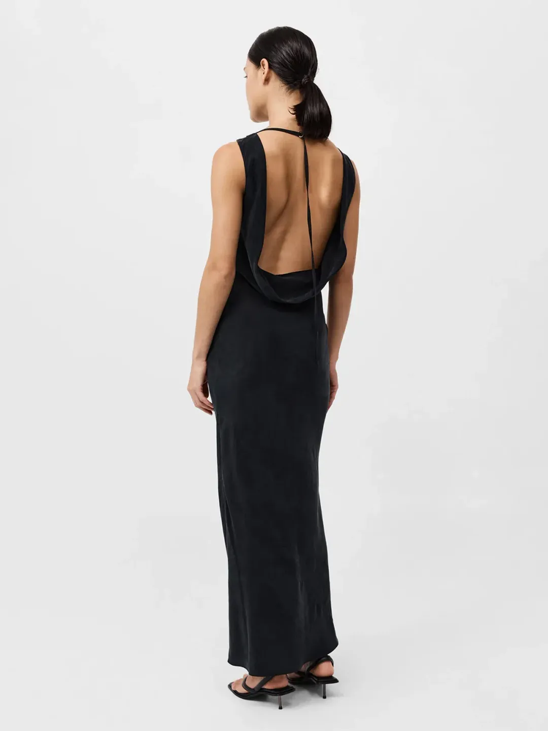 ST. AGNI DRAPED COWL DRESS BLACK for rent on The Volte - main image