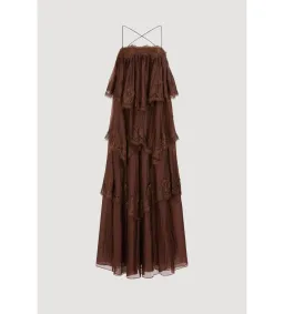 Aje Ophelia Lace Gown Chocolate Size AU 8 for rent on The Volte - image 5