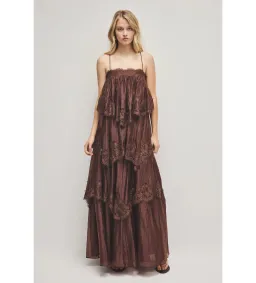 Aje Ophelia Lace Gown Chocolate Size AU 10 for rent on The Volte - image 1