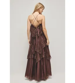 Aje Ophelia Lace Gown Chocolate Size AU 10 for rent on The Volte - image 3