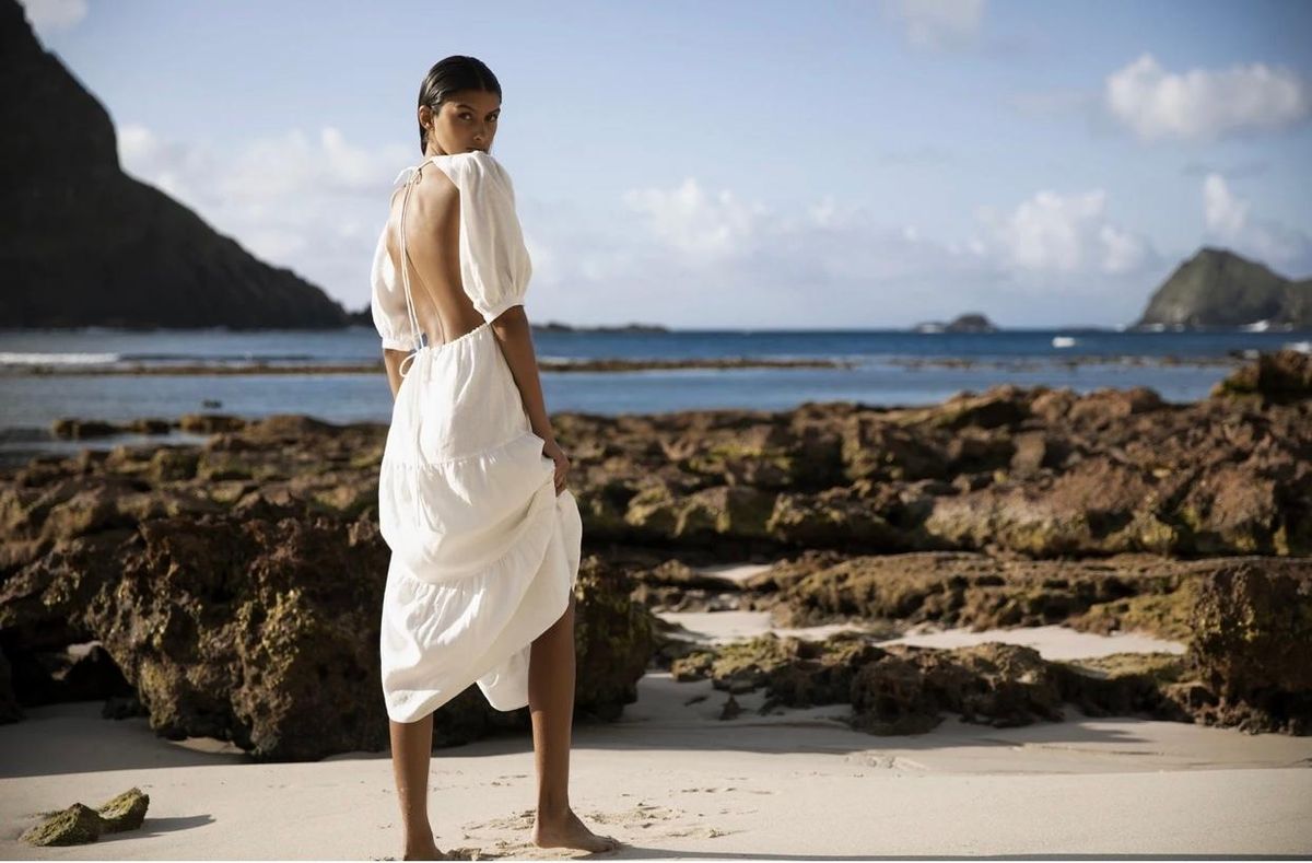 Sir The Label Lorena Tiered Midi Dress White Size AU 6 - Image 6