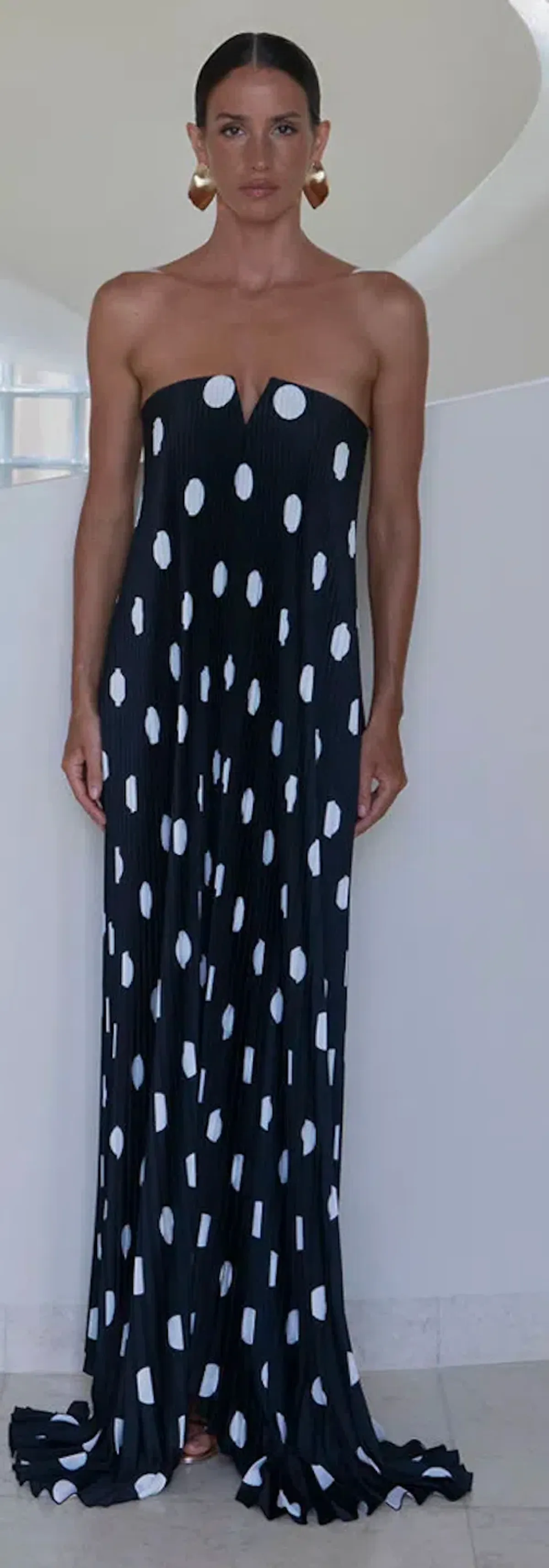 L'IDEE black tie polka gown - Image 2