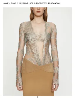 CHRISTOPHER ESBER - Sèpienne Lace Suede Belted Gown for rent on The Volte - image 1