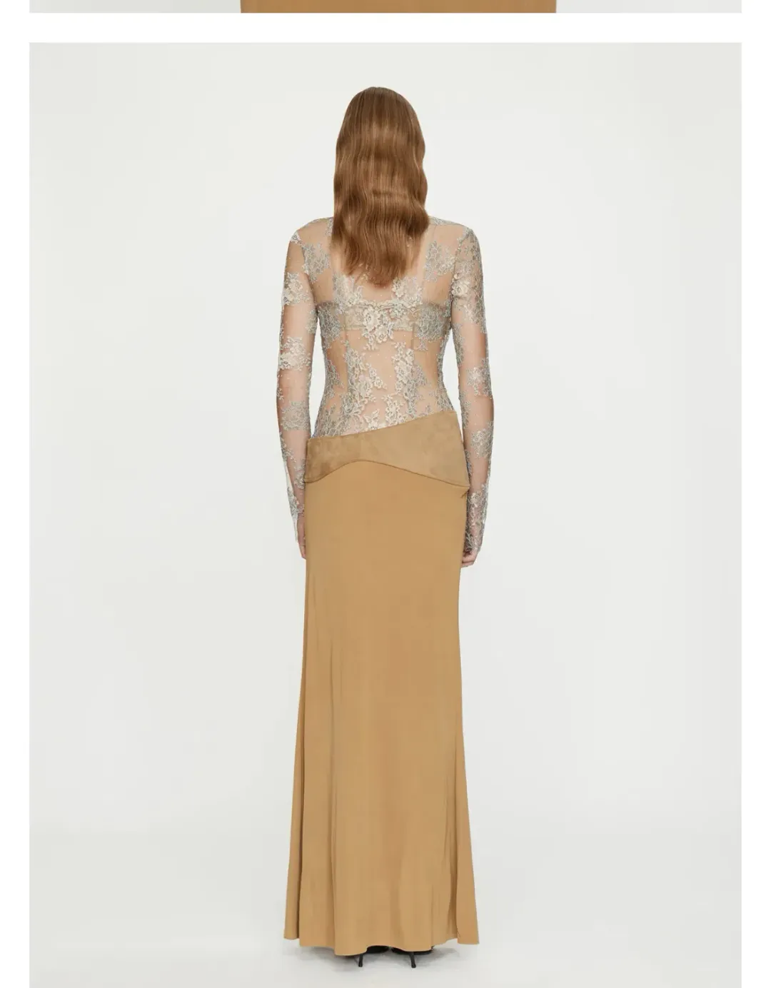 CHRISTOPHER ESBER - Sèpienne Lace Suede Belted Gown for rent on The Volte - main image