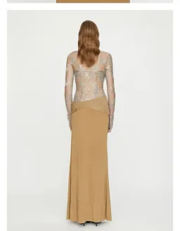 CHRISTOPHER ESBER - Sèpienne Lace Suede Belted Gown for rent on The Volte - image 4