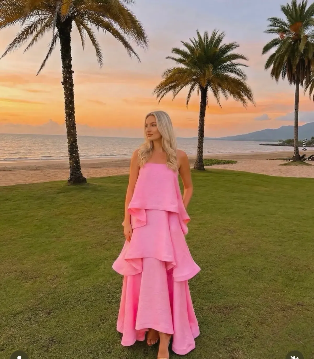 Elliatt Tilly Tiered Maxi Dress Pink / Size 10 for rent on The Volte - main image