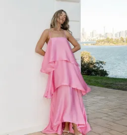 Elliatt Tilly Tiered Maxi Dress Pink / Size 10 for rent on The Volte - image 4
