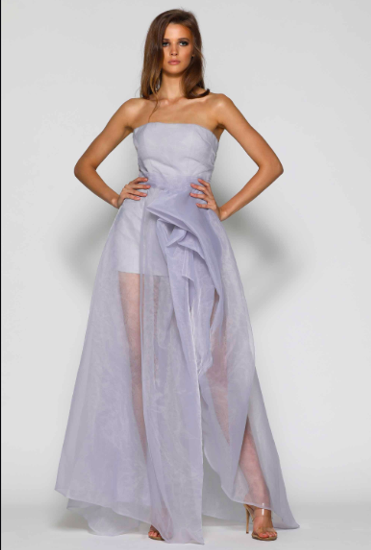 Elle Zeitoune Hazel Dove Dress Grey Size 6 - Image 2