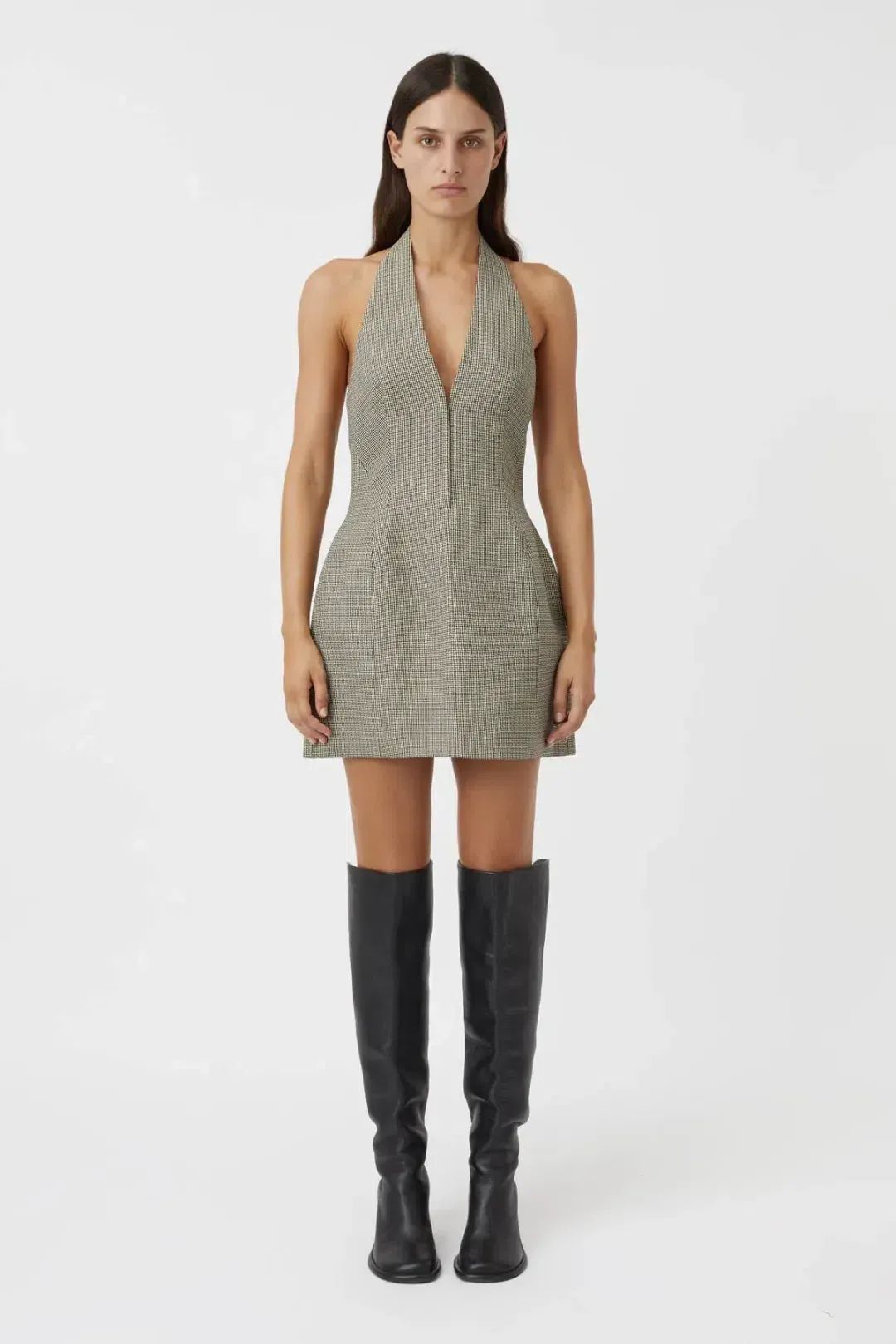 C&M Banks Mini Dress Black Houndstooth Size 10 for rent on The Volte - main image