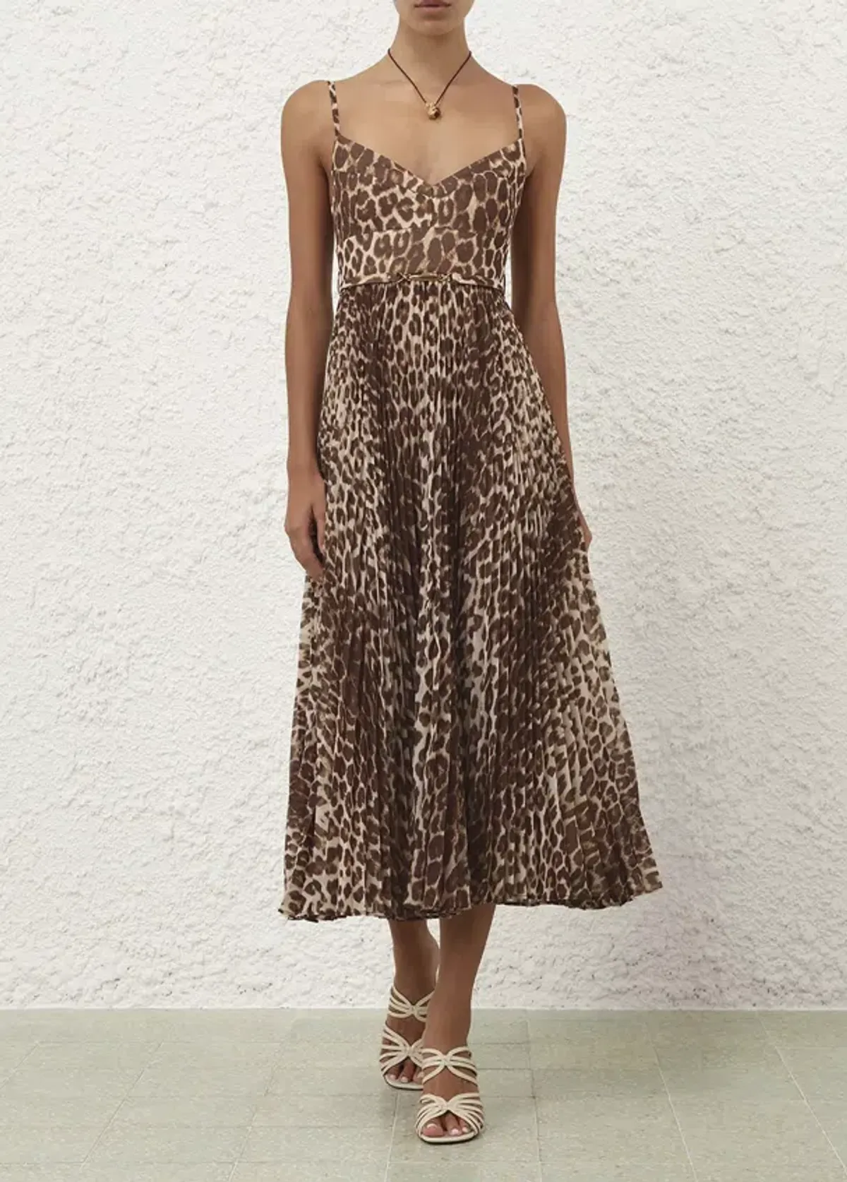 Zimmermann Sunray Leopard Pleated Picnic Dress s0 for rent on The Volte - main image