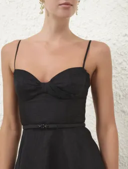 ZIMMERMANN Luna Structured Midi Dress Black s0 for rent on The Volte - image 3