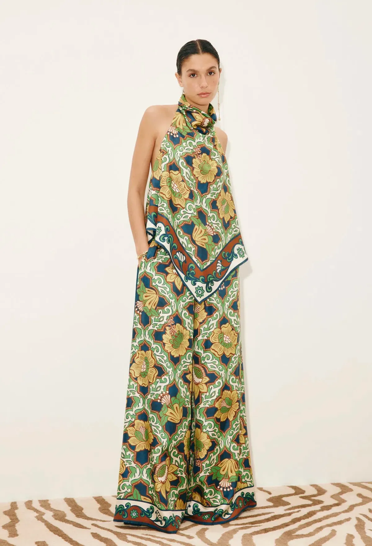 Alemais Liana Silk Top and Palazzo Pant Set Size 8 - Image 2