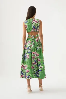 Aje Zorina Tie Midi Dress size 16 for rent on The Volte - image 2