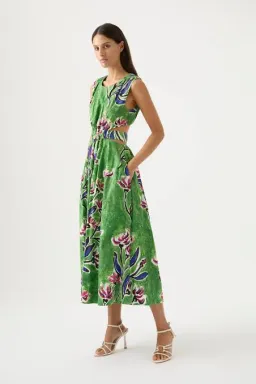 Aje Zorina Tie Midi Dress size 16 for rent on The Volte - image 1
