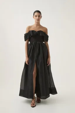 Aje Cordelia Corseted Maxi Dress size 16 black for rent on The Volte - image 2