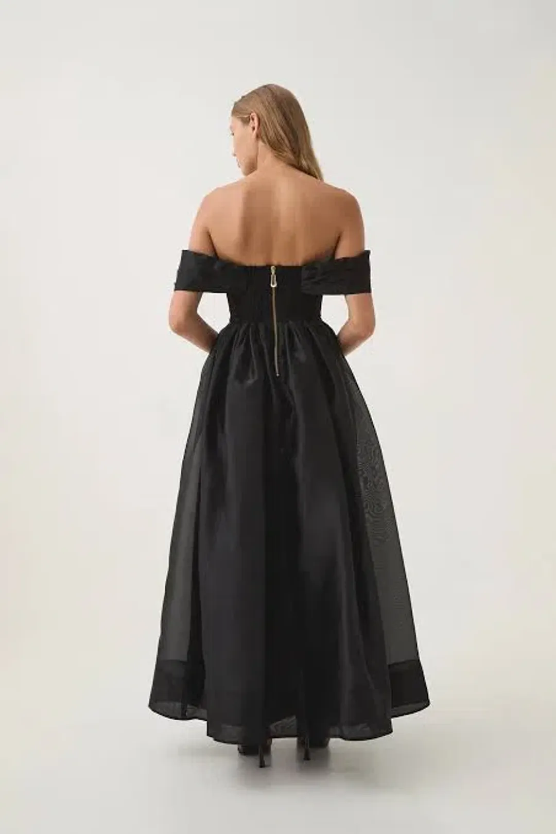 Aje Cordelia Corseted Maxi Dress size 16 black for rent on The Volte - main image