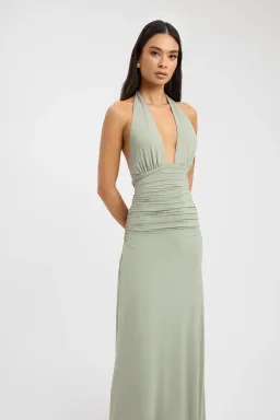 Kookaï leni maxi dress sage size 10 for rent on The Volte - image 1