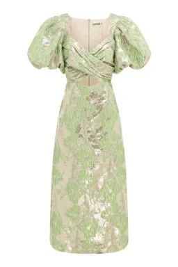 ALEMAIS Mira Puff Sleeve Midi Dress Size 12 for rent on The Volte - image 1