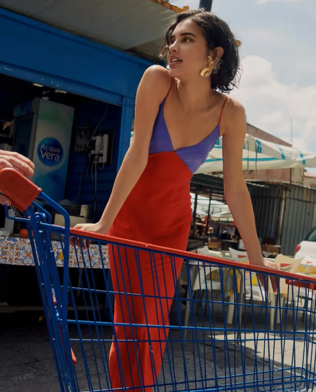Rat & Boa Rosso Blue & Red Slip Maxi Dress. Size S Au8/10 for rent on The Volte - main image
