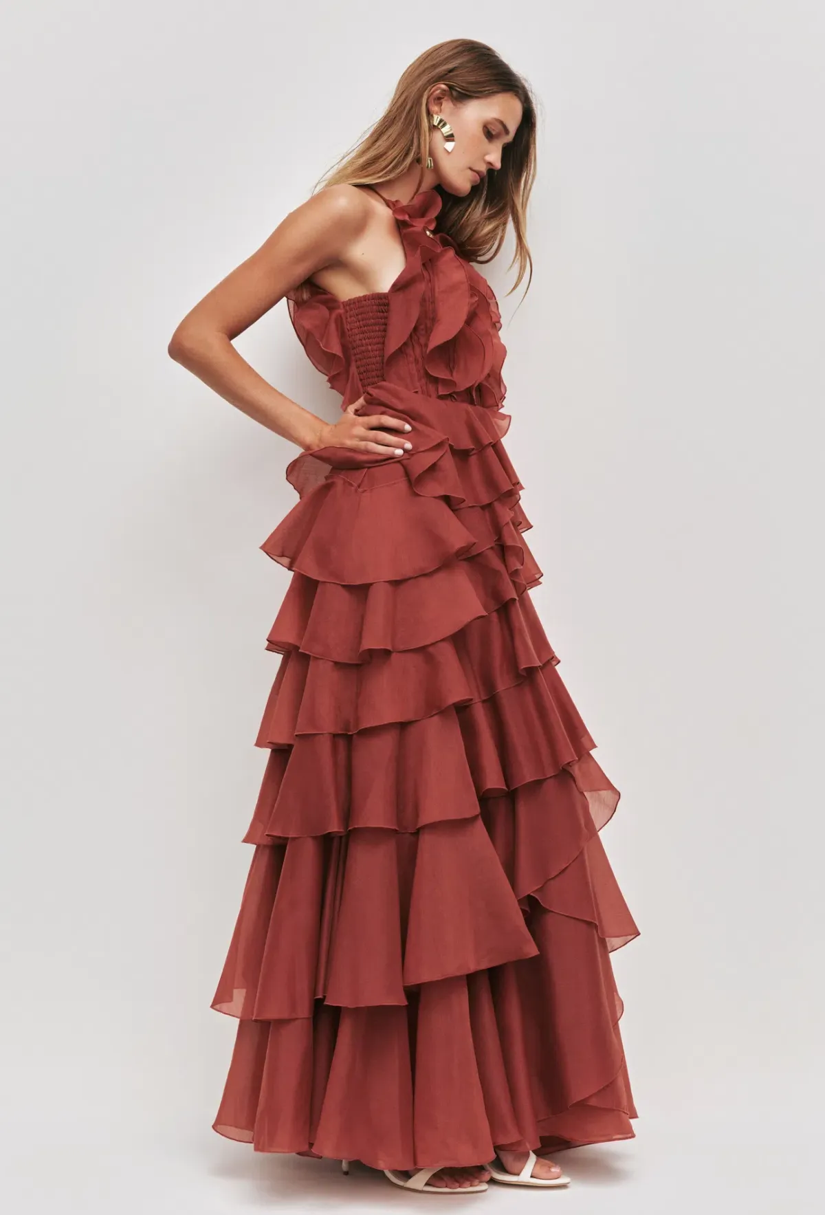 Aje Cleo Gown size 12 Rust - Image 3