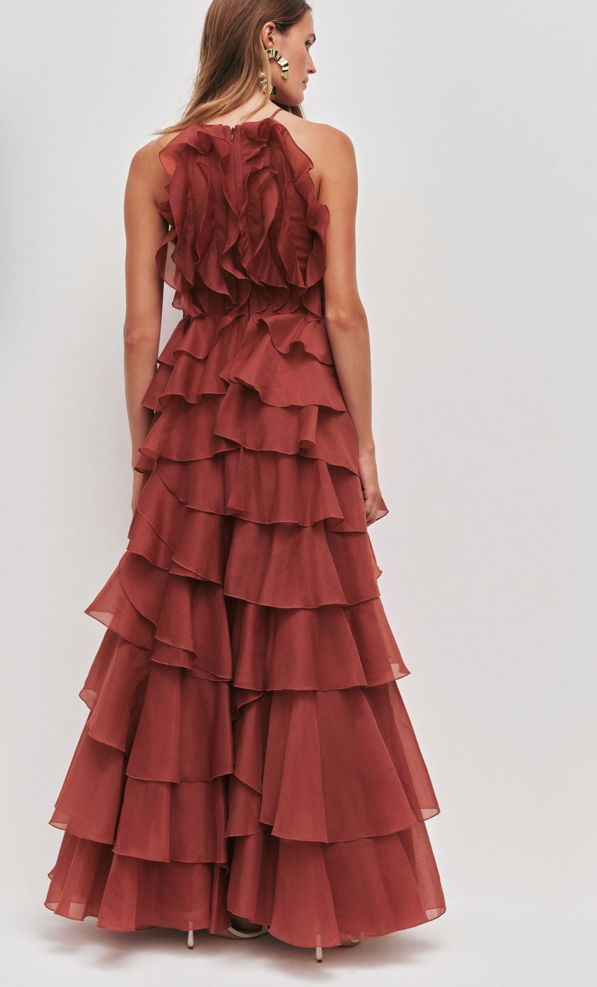 Aje Cleo Gown size 12 Rust - Image 4