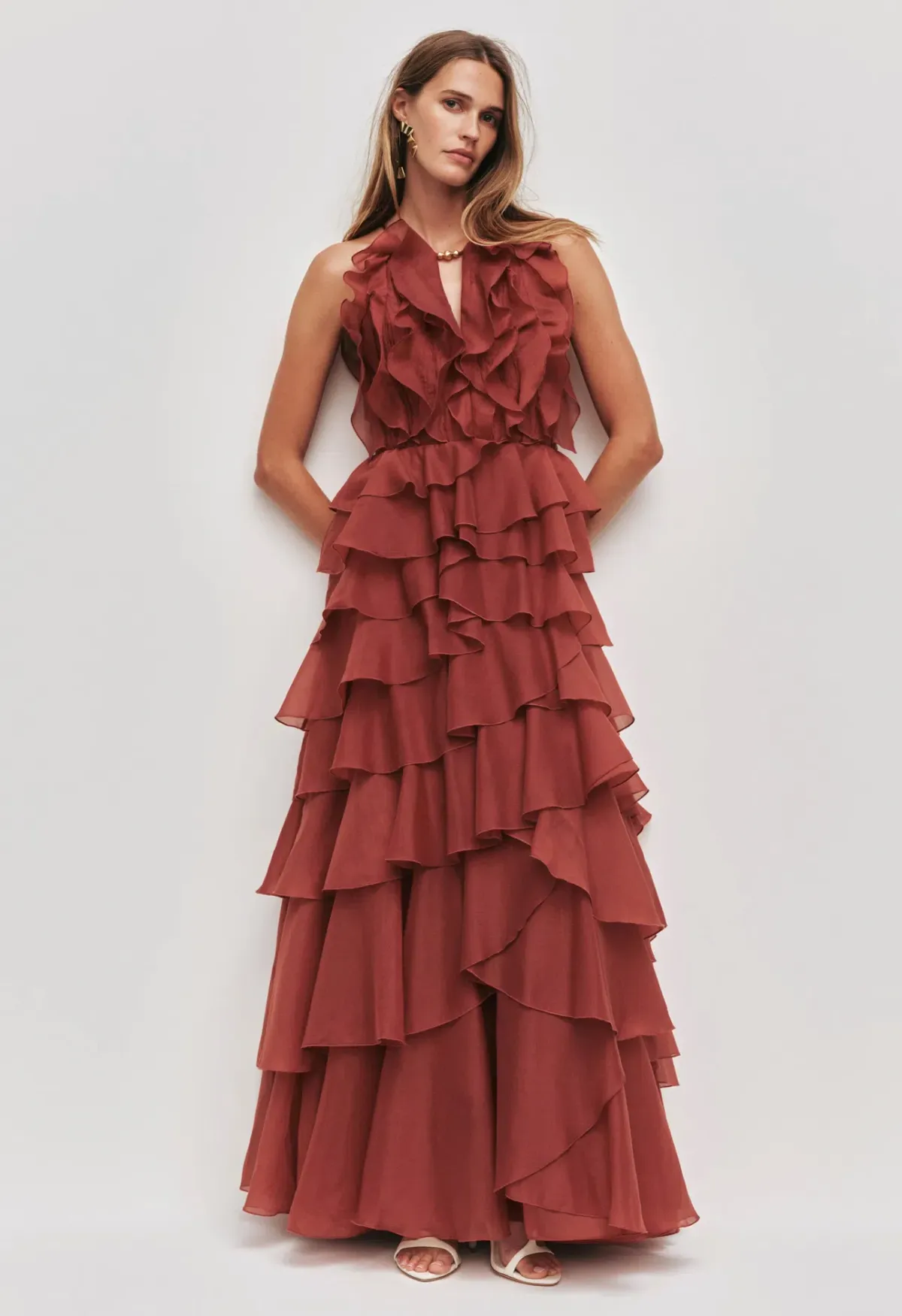 Aje Cleo Gown size 12 Rust - Image 1