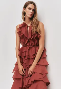 Aje Cleo Gown size 12 Rust for rent on The Volte - image 2