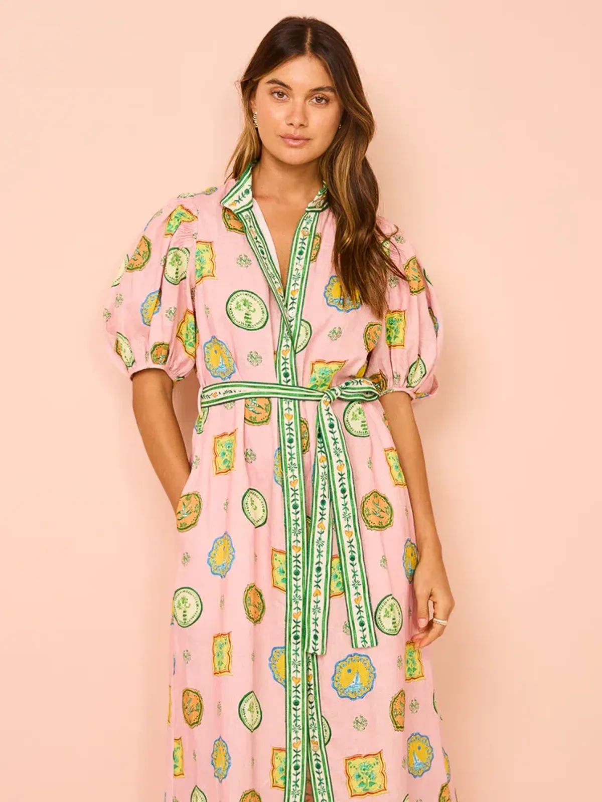 Alemais Porcelain Shirtdress size 14 Pink - Image 2