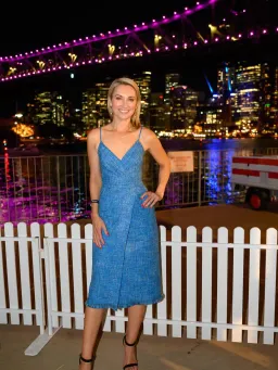 Scanlan Theodore Tweed Midi Dress In Blue | Size AU 8 for rent on The Volte - image 3