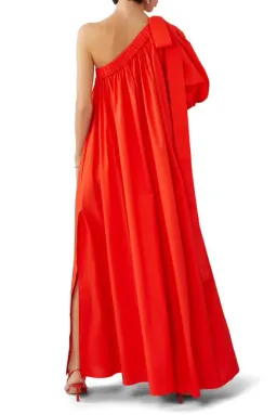 Oroton One Shoulder Bow Maxi Dress True Red 16 for rent on The Volte - image 5