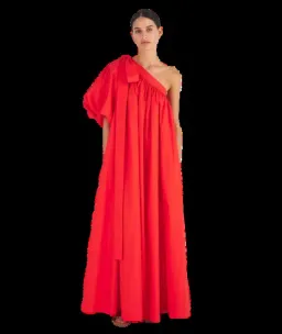 Oroton One Shoulder Bow Maxi Dress True Red 16 for rent on The Volte - image 1