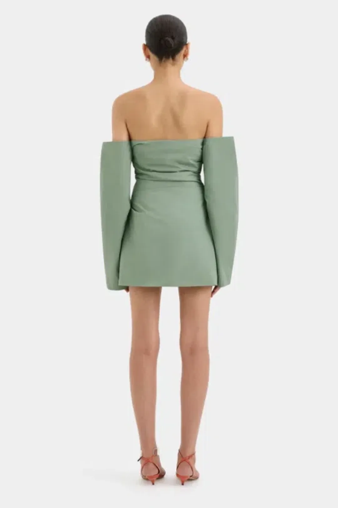 SIR Martina Sleeved Mini Dress Sage Size 1 / AU 8 for rent on The Volte - main image