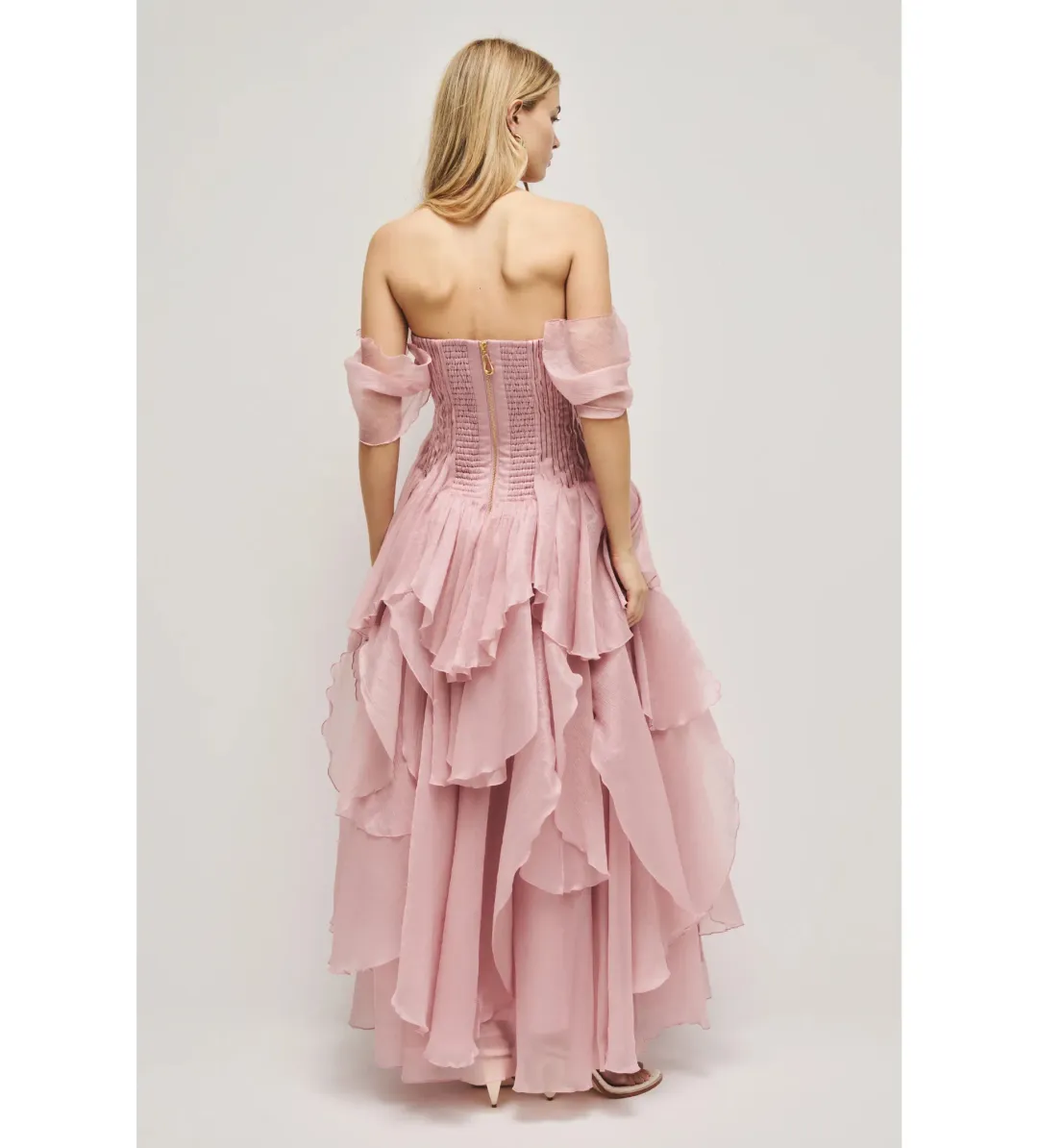 Aje Nisha Gown in Fawn Pink Size AU8 for rent on The Volte - main image
