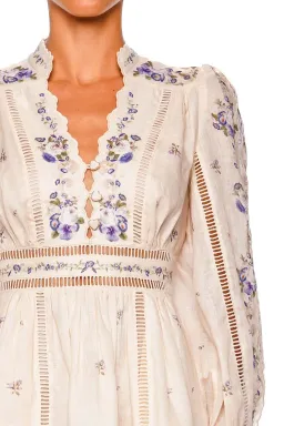 Zimmermann Patience Plunge Mini Dress Cream size 3 au 14 for rent on The Volte - image 5
