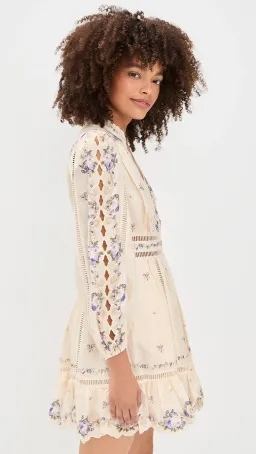 Zimmermann Patience Plunge Mini Dress Cream size 3 au 14 for rent on The Volte - image 8