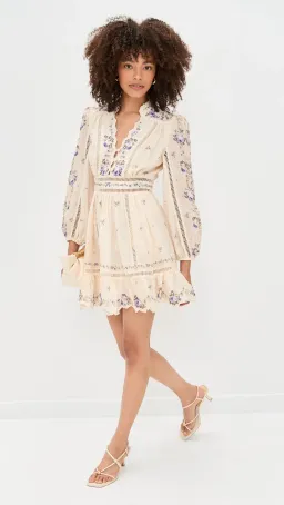 Zimmermann Patience Plunge Mini Dress Cream size 3 au 14 for rent on The Volte - image 9