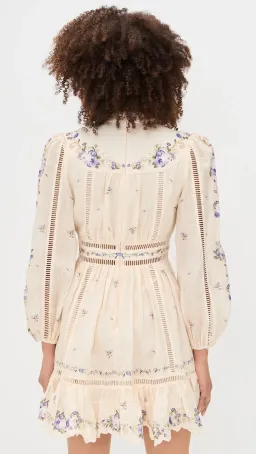 Zimmermann Patience Plunge Mini Dress Cream size 3 au 14 for rent on The Volte - image 7