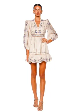 Zimmermann Patience Plunge Mini Dress Cream size 3 au 14 for rent on The Volte - image 2
