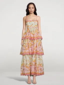 Zimmermann Laurel Frill Midi Dress Floral Size 1 / AU 10 for rent on The Volte - image 3