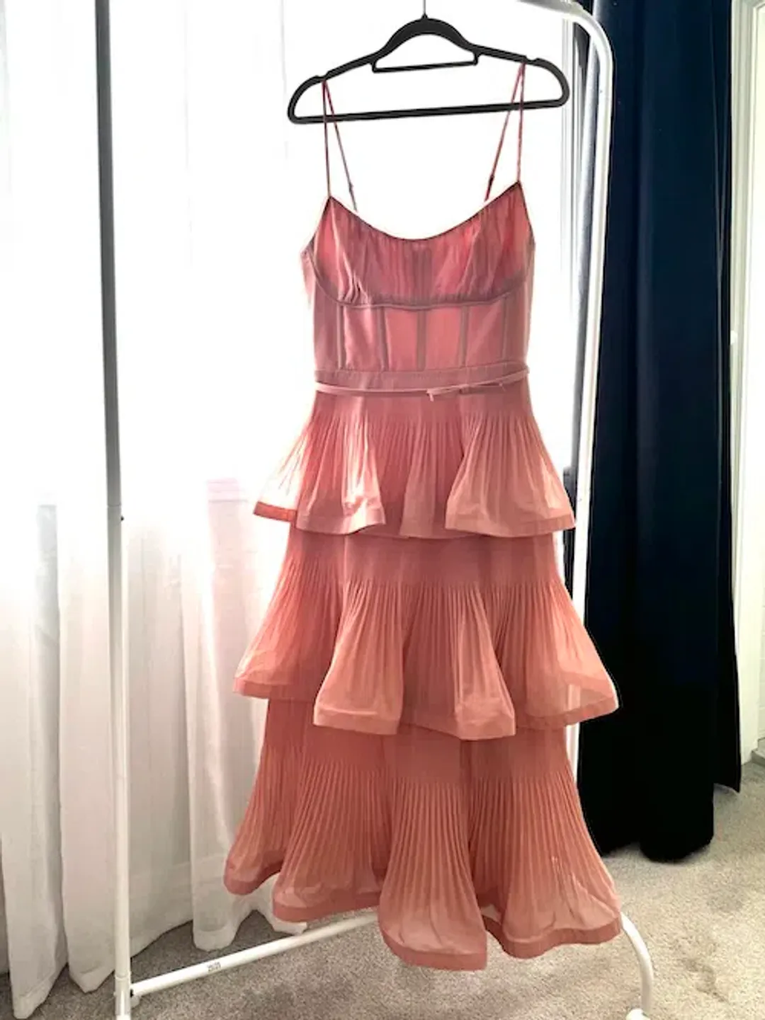 Zimmermann Pleated Tiered Midi Dress Size 2/ AU 12 for rent on The Volte - main image