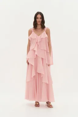Aje Gracie Maxi Dress Size 16 in Muted Rose Pink for rent on The Volte - image 6