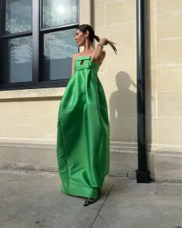 Oroton Bow Detail Gown Green Size 14 for rent on The Volte - image 3